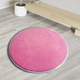thumbnail image 4 of Round Rug 31.49 Inch Ultra Soft Plush Modern Non-Slip Circle Area Rug for Kids Bedroom, Fluffy Shag Circular Rug for Nursery Room, Anti-skid Carpet Home Decor,Pink, 4 of 4