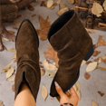 thumbnail image 6 of Wensltd Winter Boots for Women Retro Mid Height Comfortable Sole Fall Winter Office Casual Wear Ankle Boots, 6 of 9