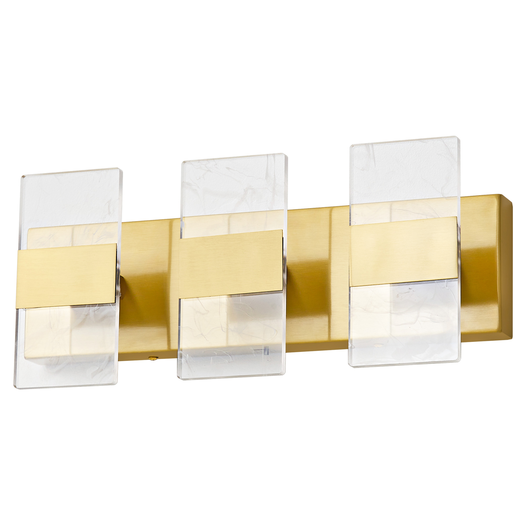 Deyidn 3-Light Gold Dimmable LED Bathroom Vanity Light, 16.54-Inch Modern Wall Mirror Light for Vanity Mirror and Powder Room