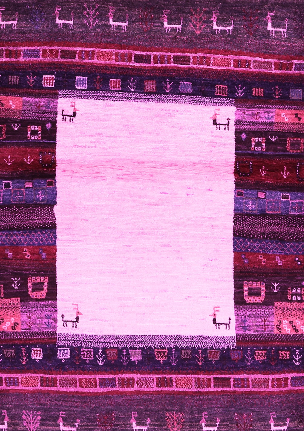 Ahgly Company Indoor Rectangle Abstract Pink Contemporary Area Rugs, 2 ...