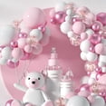 thumbnail image 4 of Conjunto de corona de globo rosa, arco de globo rosa relleno, diferentes tamaños, globo de látex, decoración de fiesta de cumpleaños de princesa de boda, 4 of 7