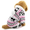 thumbnail image 4 of Suéter cálido para mascotas, suéter de cuello alto para perros con capucha para mascotas, cachorros, gatos, capucha de algodón cálido (rosa, L), 4 of 5
