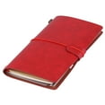 thumbnail image 3 of Cuaderno de viaje clásico de piel sintética, personalizado, diario, bloc de notas recargable (rojo), 3 of 10