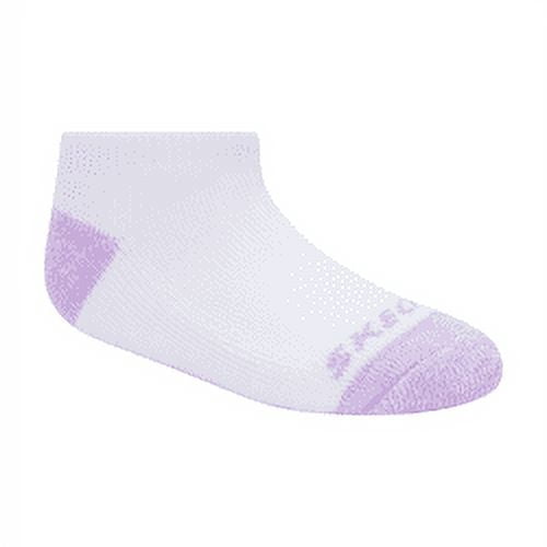 Skechers Kids Girls' 10 Pack 1/2 Terry No Show Socks, White/Light Purple, 5-6.5