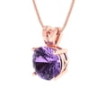 thumbnail image 2 of Clara Pucci 14K Rose Solid Hypoallergenic Gold 1.5Ct Alexandrite Round Brilliant Cut Solitaire Designer Necklace Pendant For June, 2 of 6