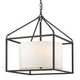 thumbnail image 1 of Golden Lighting 2243-5 BLK-MWS Lustre Manhattan 5 Lumières Noir Mat, Blanc Moderne, 1 of 4
