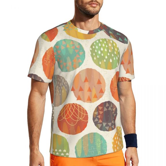 T Shirt For Men Nordic Pattern Male Celestial Bodies Summer Time Street Style Running Breathable Sum