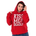 thumbnail image 4 of Valentines Day Skull Kiss Me Deadly Hoodie Sweatshirt Women Brisco Brands M, 4 of 6