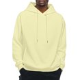 thumbnail image 6 of Domuza Hoodies for Men Pullover Casual Stylish Long Sleeve Drawstring Hooded Sweatshirt Fall Winter Basic Essential Raglan Pullover with Kanga Pocket Khaki XL, 6 of 7