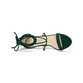 thumbnail image 4 of BLISSFUL STEP Chaussures pour Femmes Sandales à Talon Aiguille Haut à Bride Cheville à Nouer Bout Ouvert en Faux Suède Vert 8, 4 of 8
