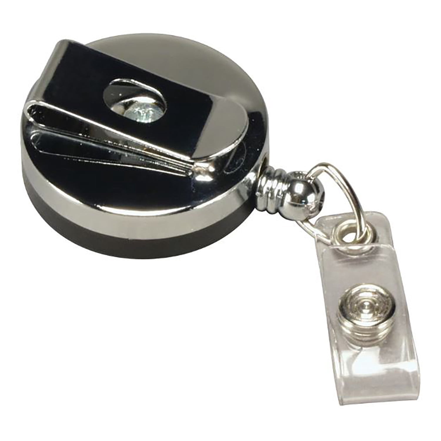 SICURIX Heavy Duty Round ID Badge Reel with Belt Clip, Black, Pack of 3