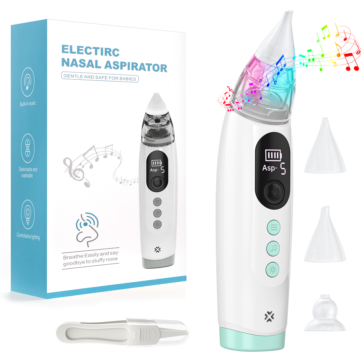 Cshidworld Electric Baby Nasal Aspirator with Music & Light