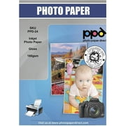 PPD 50 Sheets Inkjet Glossy Photo Paper 8.5x11 49lbs 180gsm 9.9mil Letter Size High Quality Instant Dry and Water-Resistant (PPD-24-50)