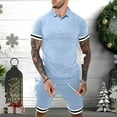 thumbnail image 6 of Mens Short Sets 2 Piece Outfits Polo Shirt Fashion Summer Tracksuits Casual Set Short Sleeve And Shorts Set For Men, 6 of 6