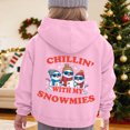 thumbnail image 2 of Staki Kids Hooded Sweatshirt with Christmas Print Long Sleeve Casual Top Pullover for Girls Kid Christmas Hoodie(Pink,3-4 Years), 2 of 7