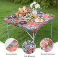 thumbnail image 4 of Pioneer Flower Floral Print Pattern Square Fitted Tablecloth with Elastic Edge,Square Table Cover,Washable Elastic Table Cover for Home Kitchen Party Decor 34"x34", 4 of 6