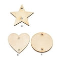thumbnail image 2 of Naiovety Colgante de rodajas de de 100 piezas, corazón de estrella en blanco con agujero, recorte de Natural, artesanías hechas a mano Kits y herramientas para tallar estrella 38 mm Naiovety HA059723-03B, 2 of 6