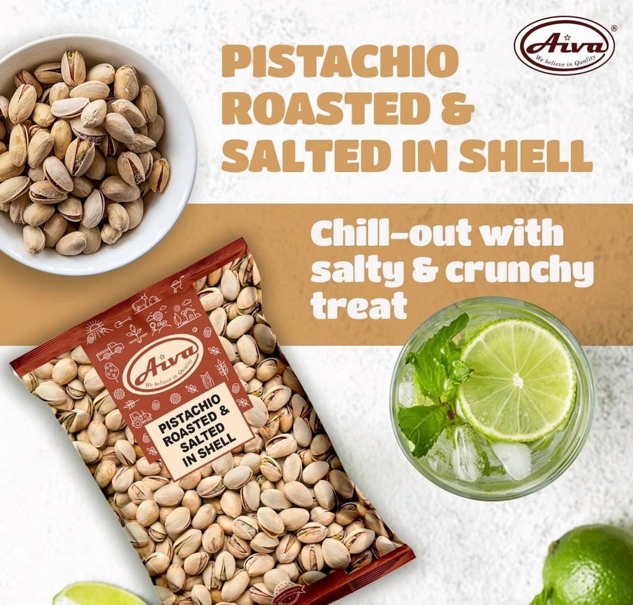 Aiva Pistachio Roasted And Salted In Shell 25 LB BULK