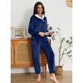 thumbnail image 6 of MINTREUS Women's Fluffy Pajamas Set Coral Fleece Pullover Pants Plush Sleepwear 2 Piece Pjs Set Warm Loungewear, 6 of 8