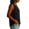 thumbnail image 6 of fheaev Tank Tops for Women Loose Fit Sleeveless Dressy Casual V Neck Button Down Summer Blouses Black L, 6 of 7
