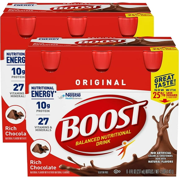 Boost Rich Chocolate, 8 oz, 6 CT (Pack of 2)