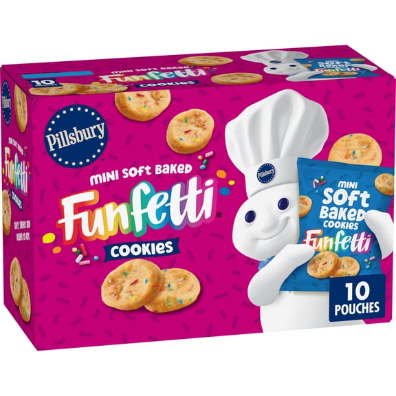 Pillsbury Funfetti Mini Soft Baked Cookies (10 Pouches)
