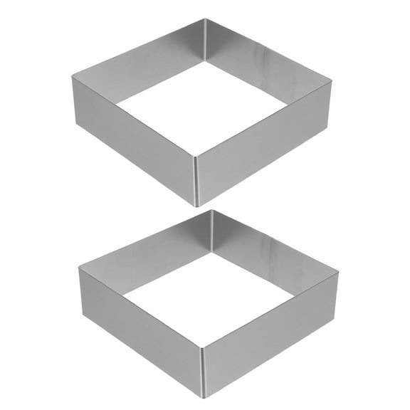2pcs Square Cake Cutter Stainless Steel Mousse Mold Cookie Cutter Pastry Rings