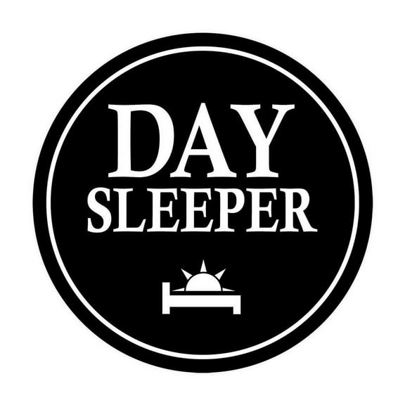 Aluminum sign - Signs Circle Day Sleeper Wall or Door Sign Size: 8" Diameter