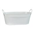 thumbnail image 1 of White Oval Metal with Handles Bucket, 1 of 1