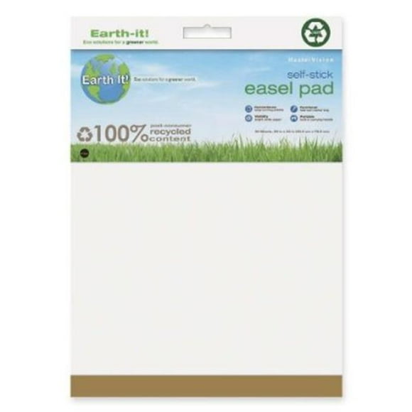 MasterVision FL1218207 35.5 x 25 in. Earth Self-Stick Easel Pad- 2 Pack- White