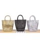 thumbnail image 3 of Xiao Hua Bolso de hombro tejido para mujer, bolso de mano y neceser, elegante bolso de playa de verano, 14 x 13 x 23 cm (plateado)., 3 of 5