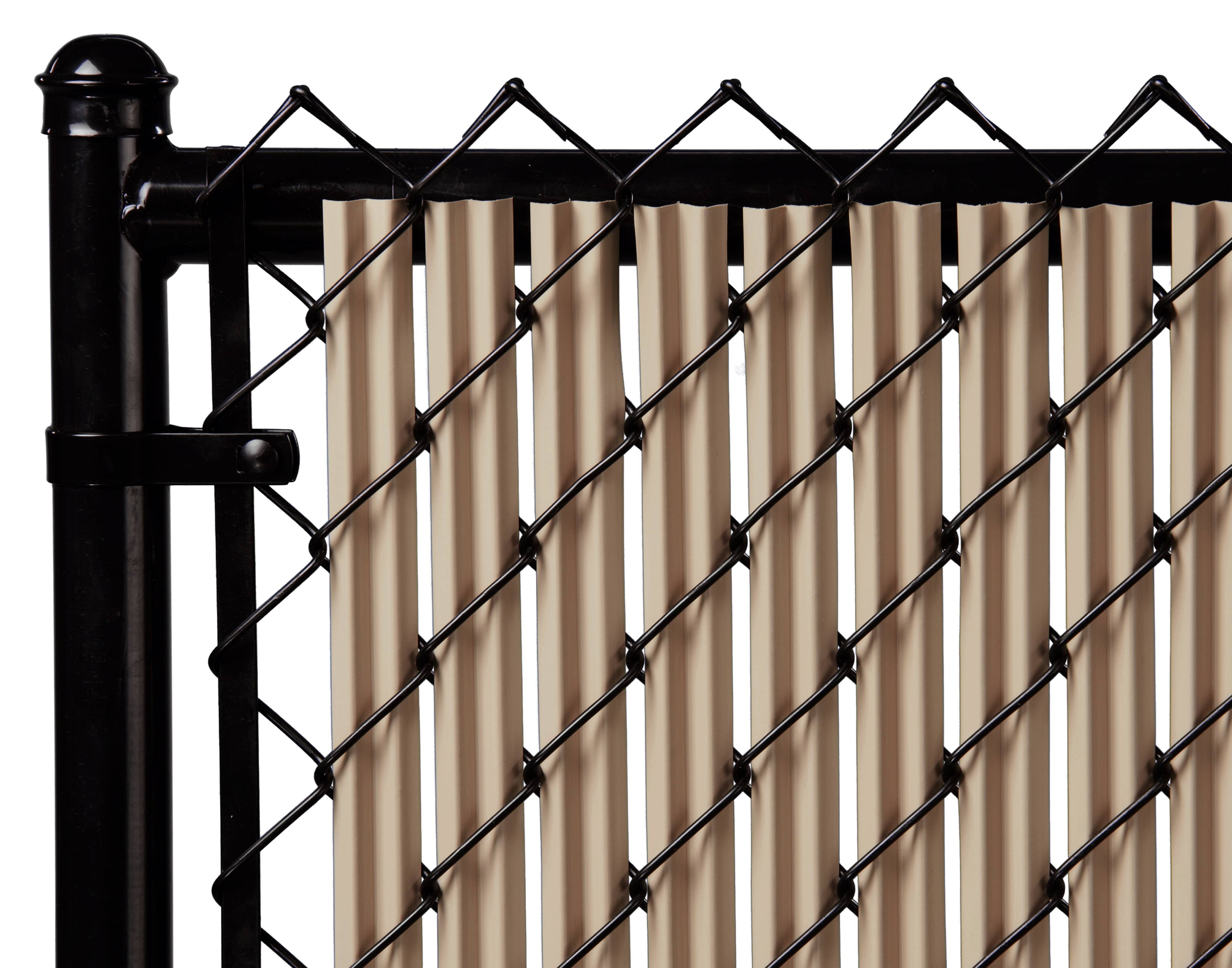 4' H x 10' L Redwood Wave Slat™ Single Wall Privacy Chain Link Fence Slats 