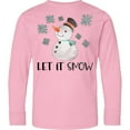 thumbnail image 3 of Inktastic Let It Snow Cute Snowman in Hat and Scarf Long Sleeve Youth T-Shirt, 3 of 5