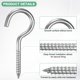 thumbnail image 2 of Uxcell 20-Pack Hooks Screw, M4 2" 304 Acero Inoxidable Pesado Autoperforante Ojos de Tornillo Ganchos de Techo [Plateado], 2 of 7