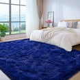 thumbnail image 4 of ZENELESS 9'x12' Blue Plush Shaggy Rug, Extra Large Soft Indoor Modern Fluffy Carpet for Stylish Home Decor, 4 of 6