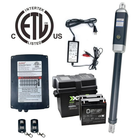 ALEKO ETL Listed Back Up Kit Gate Opener for Single Swing Gates up to 880 lb