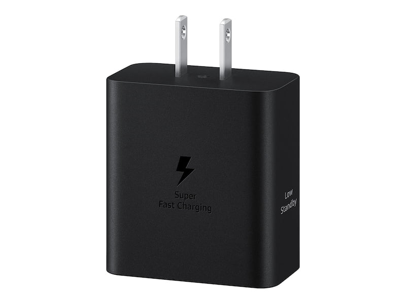 SAMSUNG 50W Duo Power Adapter Wall Charger, 2 Ports, Cable Included, Super Fast Charging 2.0 for Galaxy Phones, Tablets, USB Type C Devices, Low Standby Power Consumption, EP-T5020XBEGCA, Black