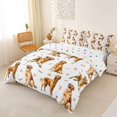 thumbnail image 2 of Homewish Cartoon Golden Retriever Dog Bedding,Paw Bone Print Duvet Cover Full,White,Polkadot Reversible,3-Piece,1 Duvet Cover and 2 Pillowcases, 2 of 6