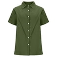 thumbnail image 5 of NAFUU Females Shirts Casual Short Sleeve Button Down Solid Color Lapel Stylish Tops For Women Trendy, 5 of 7