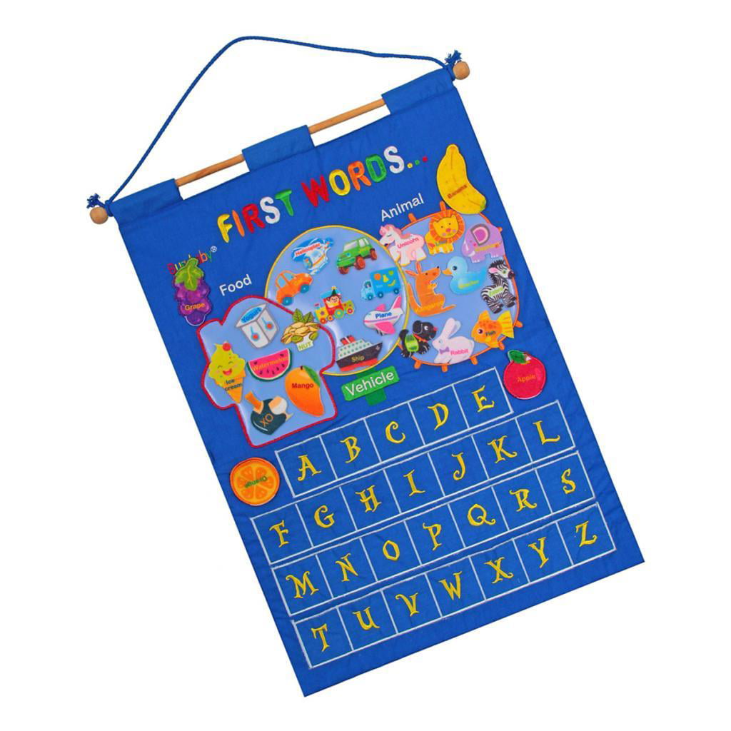 Fabric Daily Calendar Wall Hanging Learning Calendar Alphabet & Today's Date, 