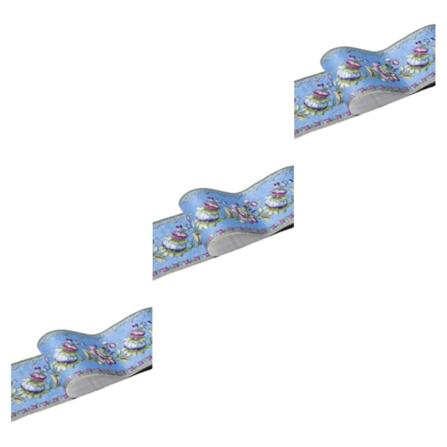 Billuyoard Línea de cintura impermeable de PVC para pared, adhesivo resistente y duradero en la parte posterior, flor de linterna súper azul, Type1 NO1