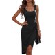 thumbnail image 3 of Vestido Sin Mangas, Cintura Alta, Color Puro, Informal, Con Lazo En La Cintura, Vestido Midi Para Compras De Citas ANGGREK Otros, 3 of 8