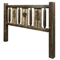 thumbnail image 5 of Homestead Collection King Headboard w/ Laser Engraved Pine Design, Stain & Clear Lacquer Finish, 5 of 5