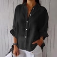 thumbnail image 2 of Jxximdong Button Up Shirts Women Ladies Summer Cotton And Linen Tie Back Design Shirt Loose Blouse Casual Top Black Spring Tops S, 2 of 5