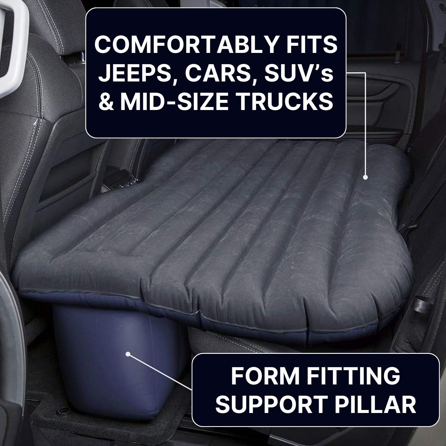 Pittman Outdoors - Back Seat Air Mattress for Mid Size Truck, Cars & Suv's  - 55" Wide Airbedz