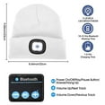 thumbnail image 2 of Louist Unisex Bluetooth Beanie Hat with Light,4 LED USB Rechargeable Wireless Headphones Tech Caps,Gifts for Men Women Teen Boys (Hemp Grey), 2 of 5