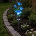 thumbnail image 4 of LED Solar Rose Lights Outdoor - Decorative Flower Stake Lights for Garden, Patio, Yard & Cemetery, IP65 Waterproof Artificial Rose Lamp, Solar-Powered Pathway Lighting, Warm Glow, Pink 1PC, 4 of 4
