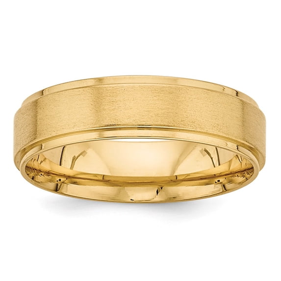 Solid 14k Yellow Gold Standard Comfort Fit Fancy Wedding Band - Size 11