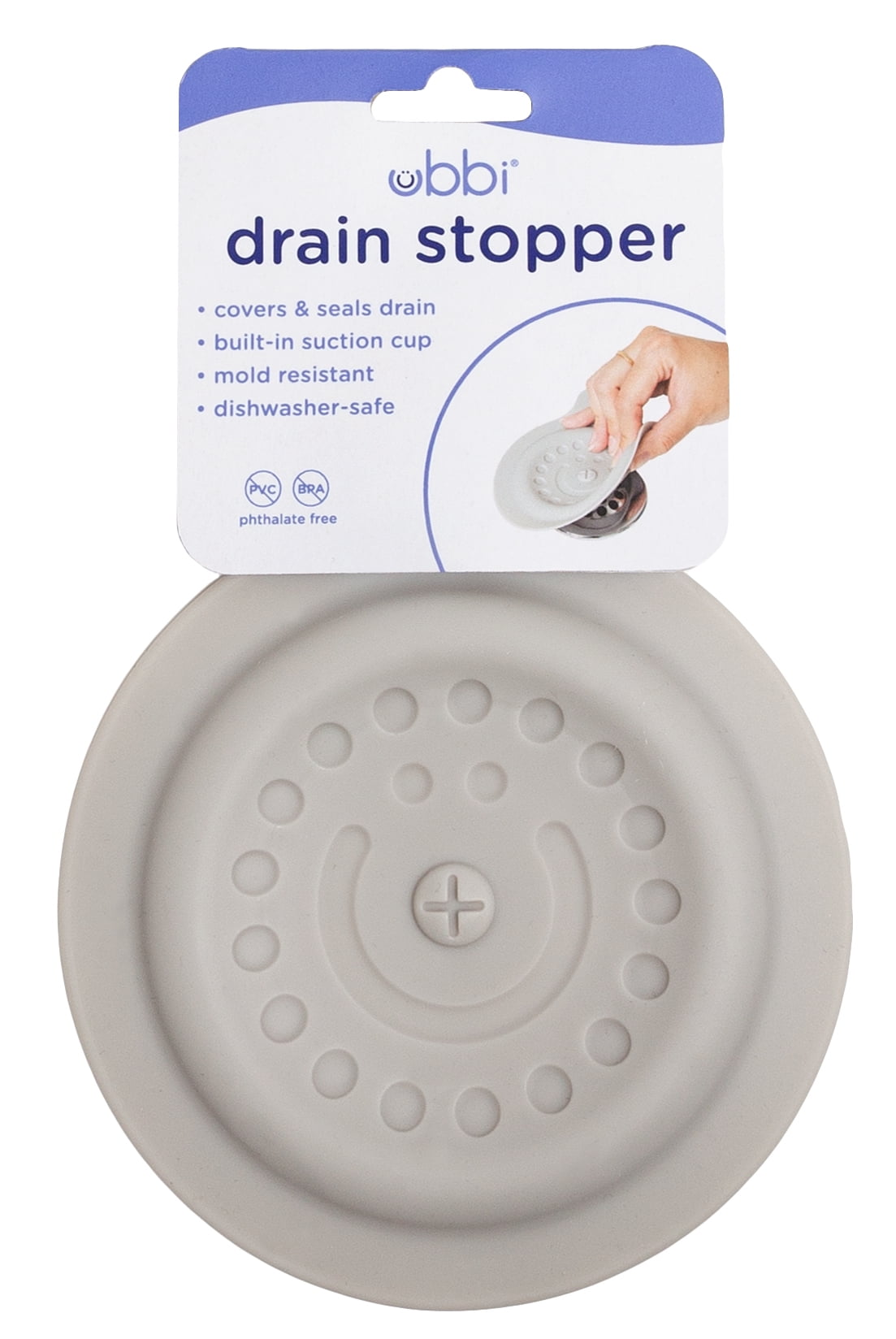 Ubbi Baby Bath Silicone Drain Cover for Toddlers and Children, Gray, Gray, Material Foam, One Size
