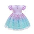 thumbnail image 5 of WIBACKER Toddler Birthday Princess Mermaid Dress Little Girls Cotton Christmas Party Dress Up Kids Tulle Dresses, 5 of 9